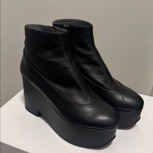 Jil Sander Black Platform Boots